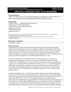CRITICALLY APPRAISED TOPIC (CAT) WORKSHEET