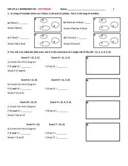 HSS-CP.A.1 WORKSHEET #6 – PATTERSON Name: 1 1. In a bag
