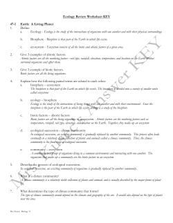 Ecology Review Worksheet KEY 47