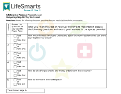 LifeSmarts U Personal Finance Lesson Budgeting: Way, No Way