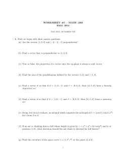 WORKSHEET #5 – MATH 1260 FALL 2014 1. First we begin with