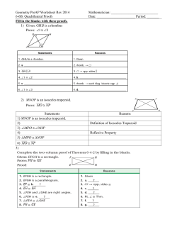 Geometry PreAP Worksheet Rev 2014 Mathematician: 6-6B