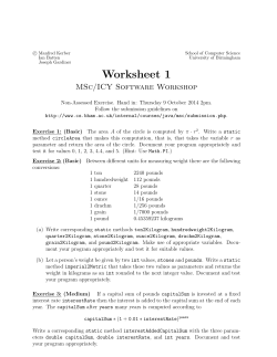 Worksheet 1 - School of Computer Science