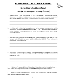 Revised Worksheet For Affidavit Tier 1(a) ---- Attempted