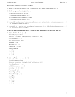 Worksheet: 03.05 Topic: Curve Sketching Due: Nov 12 Answer the
