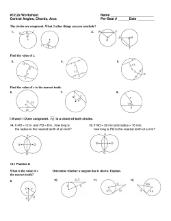 #12.2a Worksheet Name Central Angles, Chords, Arcs Per-Seat