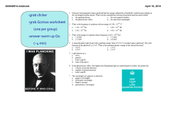 ‐grab clicker ‐grab Gizmos worksheet (one per group) ‐answer