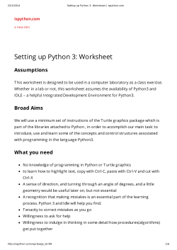 Setting up Python 3: Worksheet