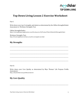 ! Top!Down!Living!Lesson!2!Exercise!Worksheet!