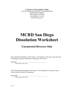 MCRD San Diego Dissolution Worksheet