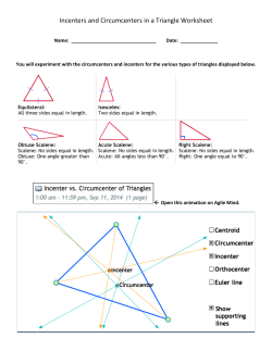 Incenter vs Circumcenter Triangle Worksheet