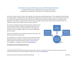 Informatics Capacity Self-Assessment and Planning Worksheet