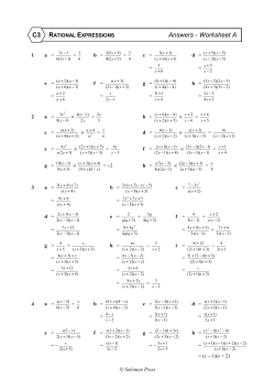 C3 Rational Expressions A