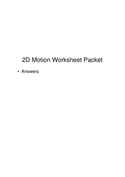2D Motion Worksheet Packet Answers