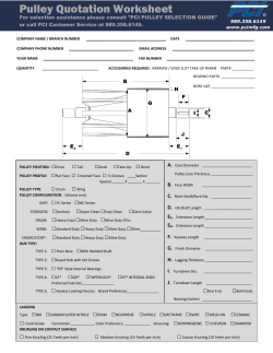 Pulley Quotation Worksheet