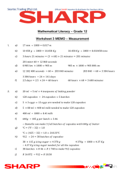 Mathematical Literacy – Grade 12 Worksheet 3 - E