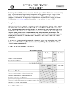 ROTARY CLUB CENTRAL WORKSHEET