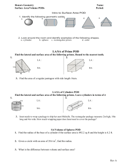 Properties of Geometric Solids Worksheet
