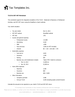 T2125 and GST-HST Worksheet