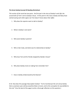 The Great Gatsby Excerpt #2 Reading Worksheet This section of the