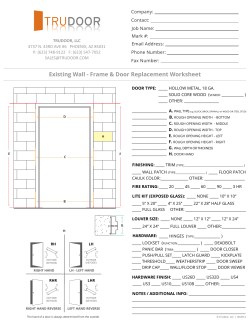 Hollow Metal Frame Replacement Worksheet