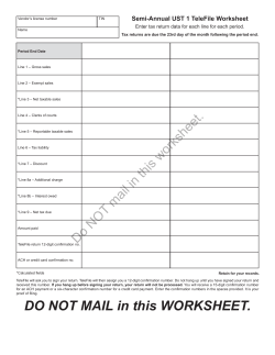 DO NOT MAIL in this WORKSHEET.