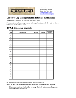 Concrete Log Siding Material Estimate Worksheet