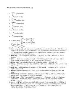 WS Nuclear reaction Worksheet Answer Key 1. (product side) 2