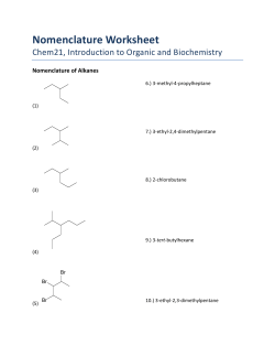 Nomenclature Worksheet