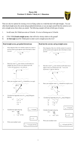 1 Physics 2204 Worksheet 12: Relative Velocity in 2