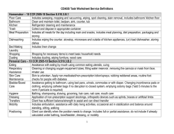CDASS Task Worksheet Service Definitions
