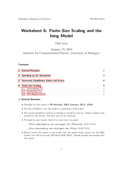 Worksheet 6: Finite-Size Scaling and the Ising Model