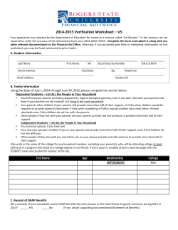 2014-2015 Verification Worksheet – V5