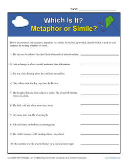 Metaphors and Similes Worksheet | Which is it?