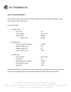 Salary vs Dividend Worksheet