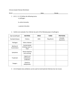 Immune System Review Worksheet Name: Date