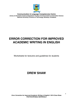 ERROR CORRECTION WORKSHEETS