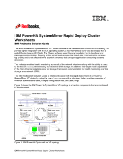 IBM PowerHA SystemMirror Rapid Deploy Cluster Worksheets
