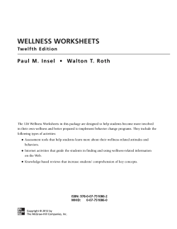 wellness worksheets - SAMHSA-HRSA Center for Integrated Health