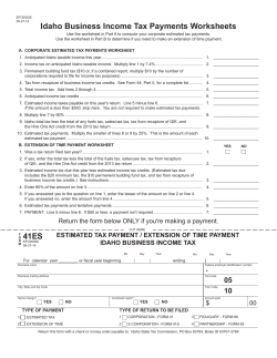 Idaho Business Income Tax Payments Worksheets 41ES .