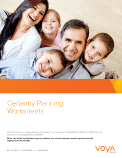 Certainty Planning Worksheets