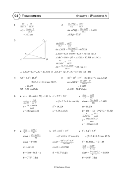 C2 Answers - Worksheet A