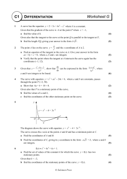 C1 Worksheet G - A Level Maths Help