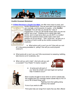 Conflict Covenant worksheet - Bill & Pam Farrel's Love-Wise