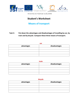 Student's Worksheet Means of transport