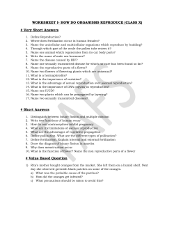 WORKSHEET I- HOW DO ORGANISMS REPRODUCE (CLASS X