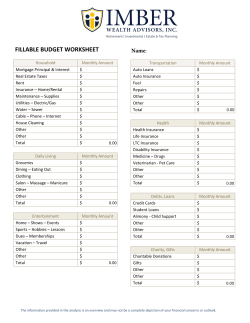 FILLABLE BUDGET WORKSHEET