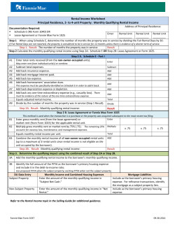 Worksheet B- Principle Residence (Form1037)