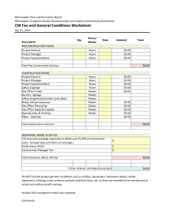 CM Fee and General Conditions Worksheet