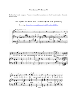 Tonicization Worksheet #3 Perform harmonic analysis. For any